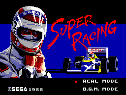 Super Racing (Japan) Title Screen
